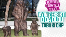 CHP’li Bilecik Belediyesi ayı heykeli yaptı